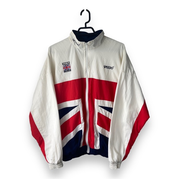 Speedo Other - Vintage Great Britain Diving Team Blue Red White Speedo Track Jacket
